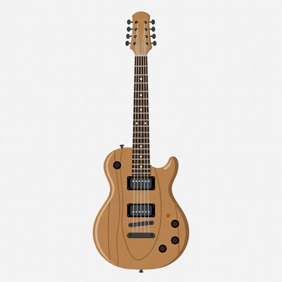 Brown Electric Guitar Illustration