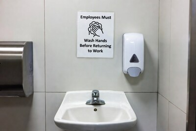 Employees Must Wash Hands Sink Sign