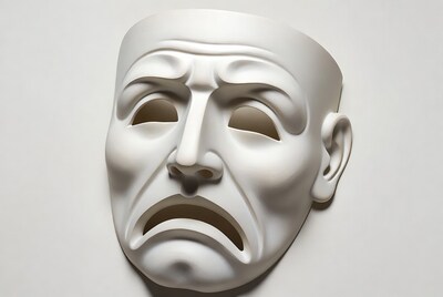 White Tragedy Theater Mask
