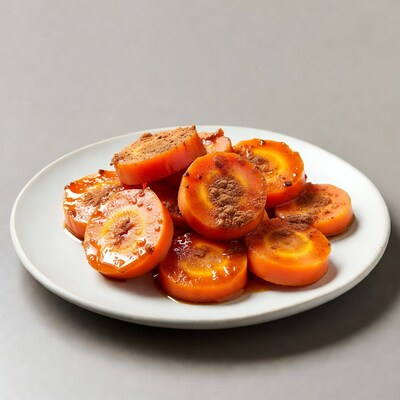 Glazed Cinnamon Sliced Carrots on Plate