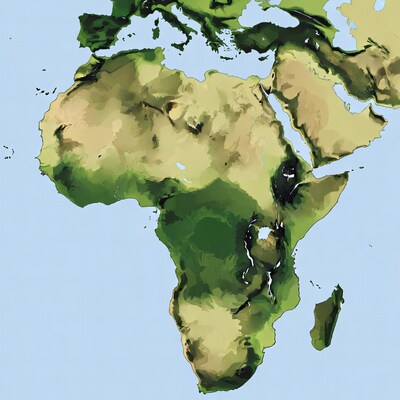Africa Continent Map Illustration