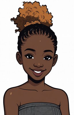 Smiling African-American girl illustration