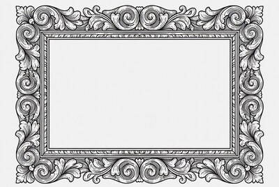 Ornate Vintage Picture Frame Illustration