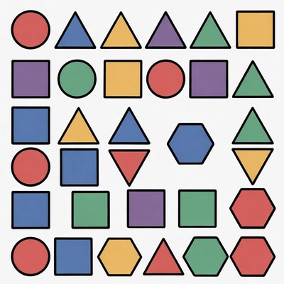 Colorful Geometric Shapes Grid
