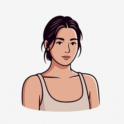 Asian woman in tank top illustration