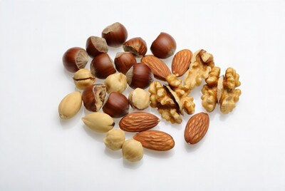 Mixed Nuts on White Background