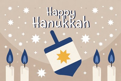 Happy Hanukkah Dreidel Illustration