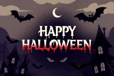 Happy Halloween illustration with bats