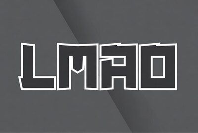LMAO Text on Gray Background