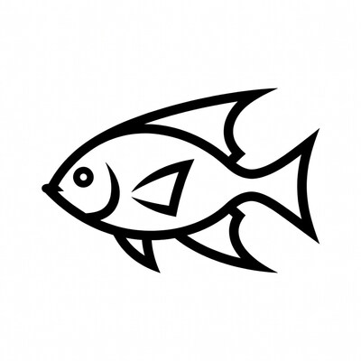 Angelfish outline illustration