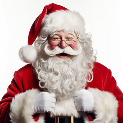Smiling Santa Claus on white background