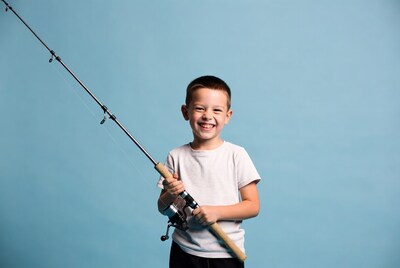 Boy holding fishing rod