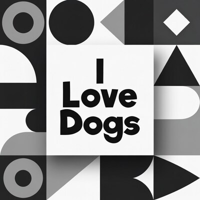 I Love Dogs Geometric Design