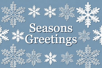 Seasons Greetings with Snowflakes