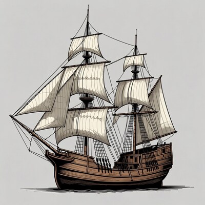Sailing Ship Illustration