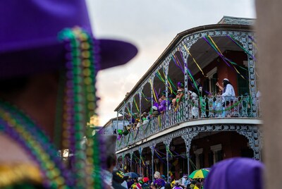 Crowd on Mardi Gras Balcony