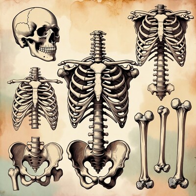Human Skeleton Anatomy Illustration