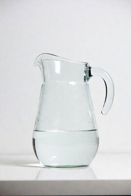 Glass pitcher with water