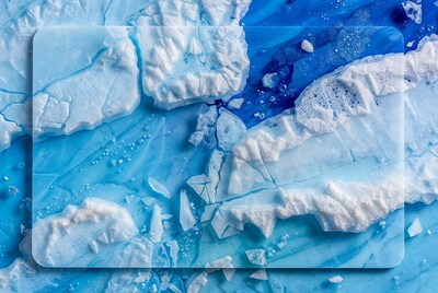Ice Chunks on Blue Water