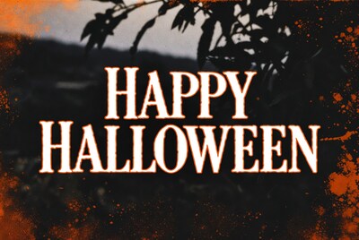 Happy Halloween Text with Branches
