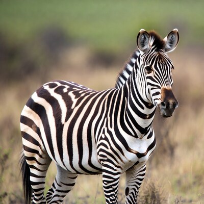 Zebra standing in grass