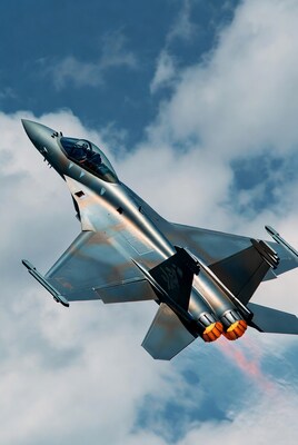 Fighter Jet Flying with Afterburners
