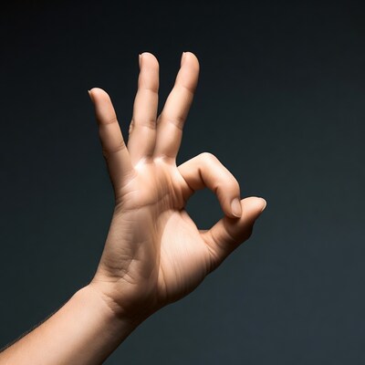 OK hand gesture isolated