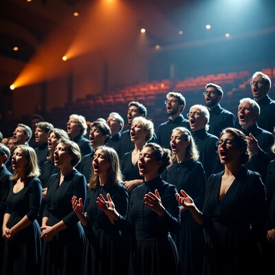 Choir singing on stage