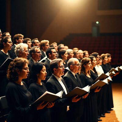 Choir singing on stage