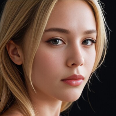 Blonde woman close-up portrait