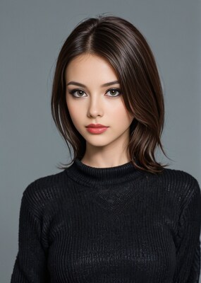 Asian woman in black turtleneck