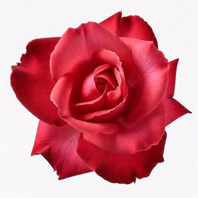 Red Rose on White Background