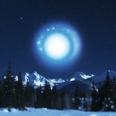 Pleiades over Snowy Mountains