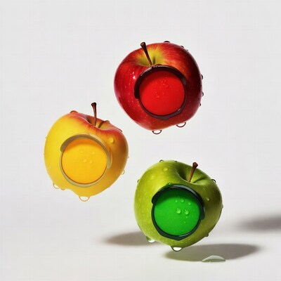 Colorful Apples with Colored Eye Holes