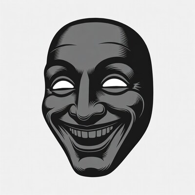 Grinning Laughing Mask Illustration