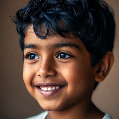 Smiling Indian boy close-up portrait