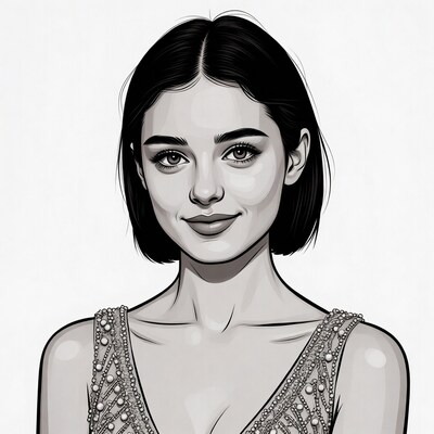 Smiling woman with bob haircut