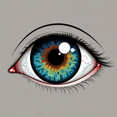 Vibrant Blue Eye Illustration