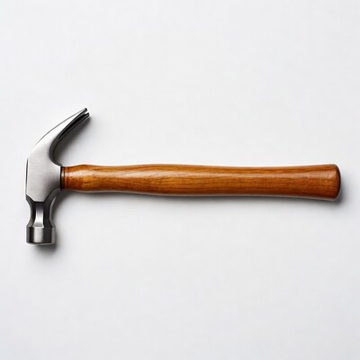 Claw hammer on white background