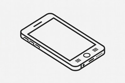 Line drawing smartphone illustration