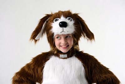 Girl in brown dog costume