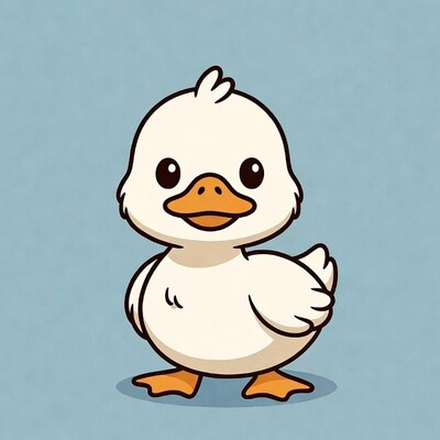 Cute white duck illustration