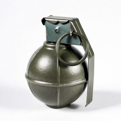 Green military hand grenade