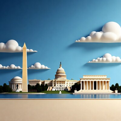 3D Rendered Washington DC Monuments