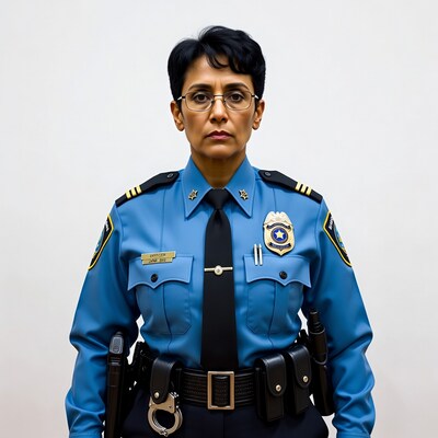 Female police officer in uniform
