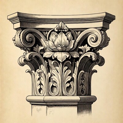 Ornate Corinthian Column Illustration