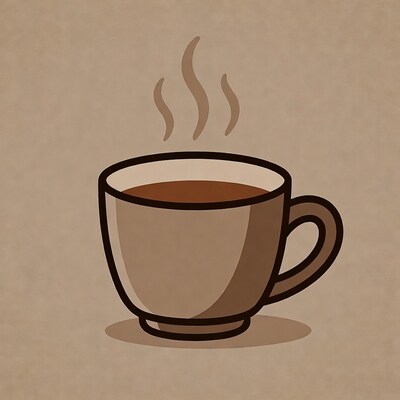 Steaming coffee cup illustration