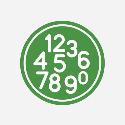Green Circle with Numbers 1234567890