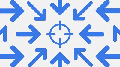 Blue arrows around target icon