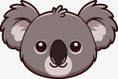 Cute Koala Face Illustration